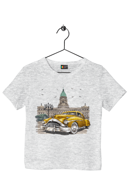 Футболка дитяча з принтом "Автомобіль та архітектура модерн". Автомобіль, архітектура, модерн. 2070702