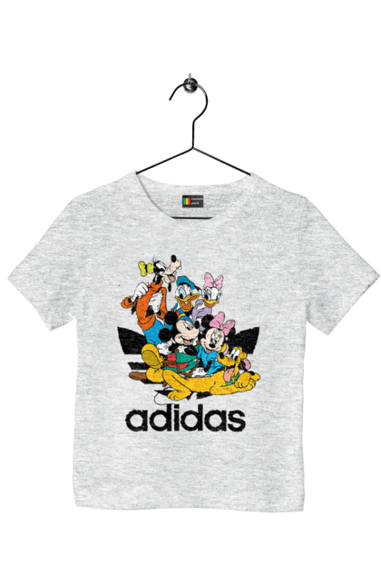 Футболка дитяча з принтом "Adidas Міккі Маус". Adidas, mickey mouse, адідас, дісней, міккі, міккі маус, мультфільм. 2070702