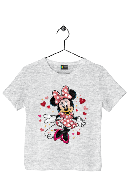 Футболка детская с принтом Минни Маус. Mickey mouse, minnie mouse, дисней, микки, микки маус, минни маус, мультфильм. 2070702