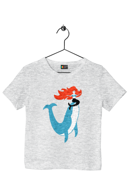 Children's t-shirt with prints Mermaid And Whale. Mermaid, sea, whale. 2070702