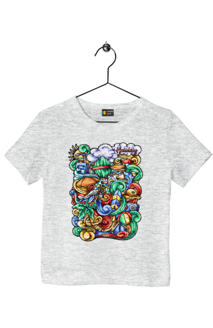 Футболка дитяча з принтом "Канікули відпочинок арт". Відпочинок, канікули, літо, море, пляж, подорож. 2070702