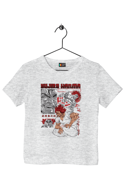 Футболка дитяча з принтом "Боєць Баки Ханма Юдзіро". Anime, hanma baki, manga, yujiro hanma, аніме, боєць баки, бойові мистецтва, манга, серіал, ханма юдзіро. 2070702