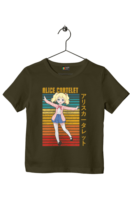 Children's t-shirt with prints Kiniro Mosaic Alice Cartelet. Alice, alice cartelet, anime, gold mosaic, kiniro mosaic, kinmoza, manga. 2070702