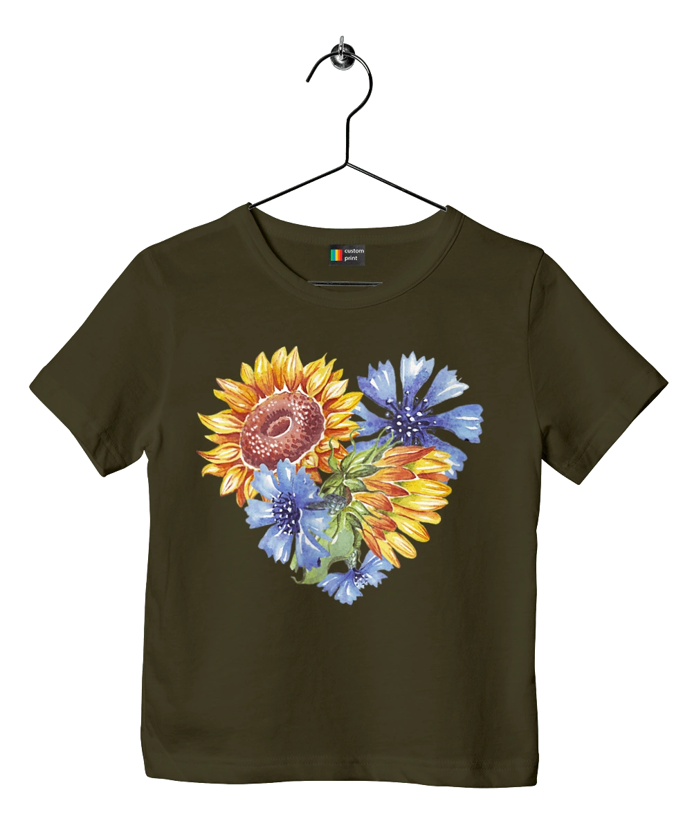 The heart is sunflowers and violets