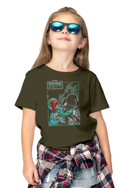 Children's t-shirt with prints Boba Fett. Bob fett, boba fett, clone, head hunter, star wars. 2070702