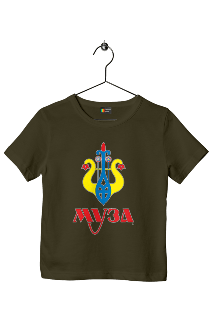 Children's t-shirt with prints MUSE dark background female. Independence day, musé, patriotic, printing, sarabeevart, to buy, ukraine. 2070702