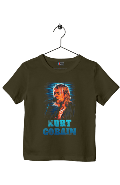 Children's t-shirt with prints Kurt Cobain. Cobain, group, kurt, kurt cobain, music, nirvana, rock. 2070702