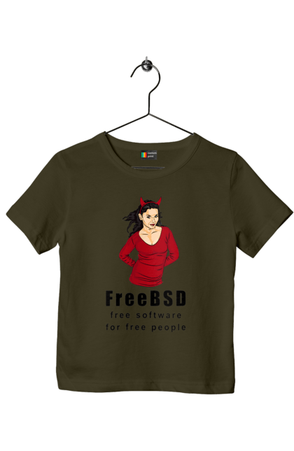 Футболка дитяча з принтом "Freebsd Для Вільних". Bsd, freebsd, unix, адміністратор, айті, айтішник, безкоштовна, безкоштовно, бестія, вільна, демон, демонесса, доступність, незалежність, операційна система, ос, програміст, програмне забезпечення, свобода, сисадмін, система, системний адміністратор, софт, текст, червоний, чорний. 2070702
