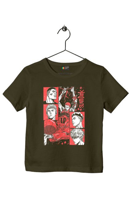 Children's t-shirt with prints Slam Dunk. Anime, basketball, comedy, manga, school, shonen, slam dunk, sports anime. 2070702