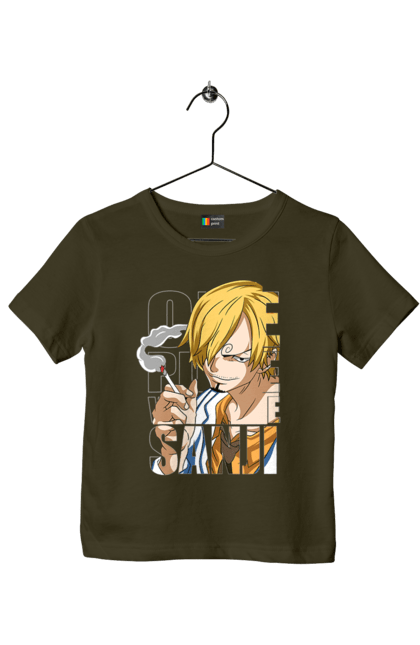 Children's t-shirt with prints One Piece Vinsmoke Sanji. Anime, black leg, manga, one piece, sanji, straw hat pirates, vinsmoke sanji. 2070702