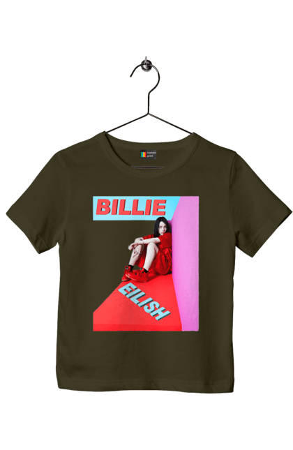 Футболка дитяча з принтом "Біллі Айліш". Біллі айліш, логотип біллі айліш, принт біллі айліш, співачка біллі айліш. 2070702