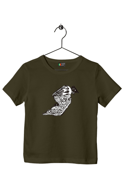 Футболка дитяча з принтом "Двигун мотоцикла". Байк, бензобак, двигун мотоцикла, харлей девідсон, циліндри, чопер. 2070702