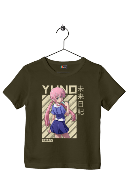 Children's t-shirt with prints Future Diary Yuno Gasai. Anime, future diary, manga, survival game, yandere, yuno gasai. 2070702