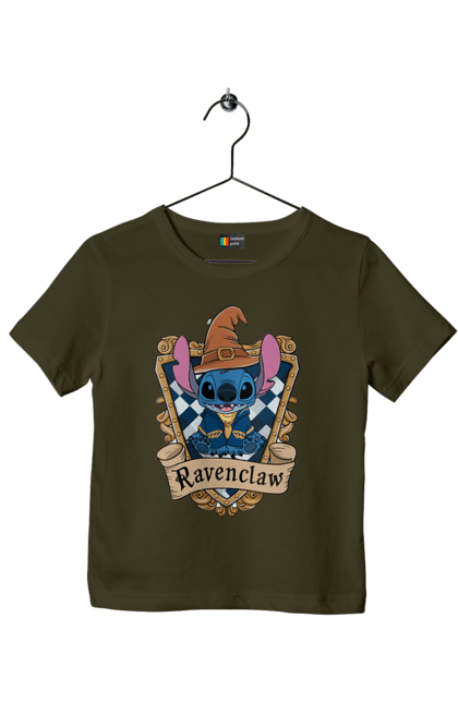 Children's t-shirt with prints Stich Ravenclaw. Faculty, franchise, harry potter, hogwarts, ravenclaw, stich. 2070702