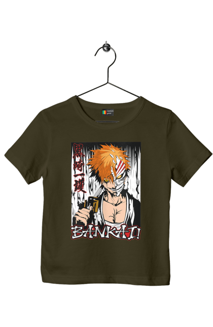 Футболка детская с принтом Блич Ичиго Куросаки. Anime, bleach, ichigo kurosaki, manga, аниме, блич, ичиго, ичиго куросаки, манга. 2070702