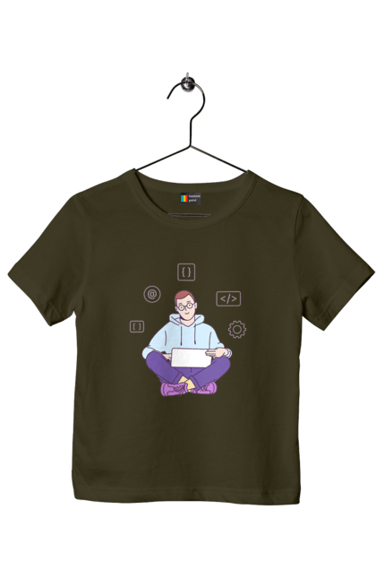 Футболка дитяча з принтом "Я програміст". Angular, c, css, html, it, javascript, jquery, php, python, react, svelt, vue, айтишник, айті, гумор, код, кодувати, прогер, програміст, програмісти, ти ж, ти ж програміст, тиж програміст. 2070702