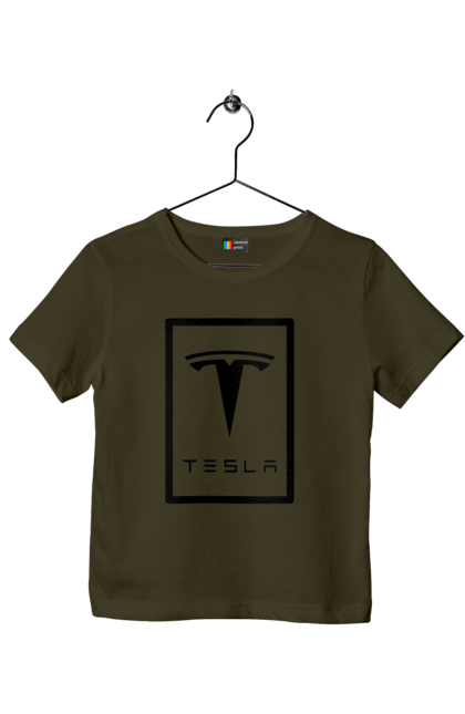 Children's t-shirt with prints Tesla. Tesla. 2070702
