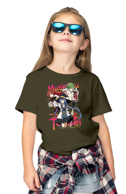 Children's t-shirt with prints Mushoku Tensei. Anime, eris, jobless reincarnation, mushoku tensei, roxy, sylphiette. 2070702