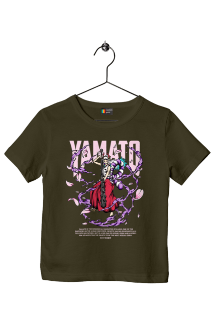 Children's t-shirt with prints One Piece Yamato. Anime, manga, one piece, pirates, straw hat pirates, yamato. 2070702