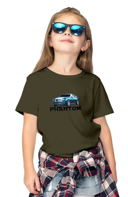 Children's t-shirt with prints Rolls royce. Auto, car, luxury class, phantom, rolls royce, sedan. 2070702