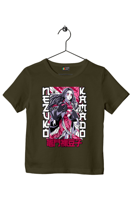 Children's t-shirt with prints Demon Slayer Nezuko. Anime, demon slayer, kimetsu no yaiba, manga, nezuko, serial. 2070702