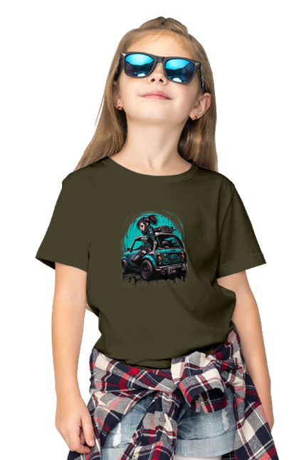 Children's t-shirt with prints Cyberpunk girl. Art, cyberpunk, games, girls, graphics, picture. 2070702