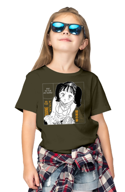 Children's t-shirt with prints Seven Deadly Sins Diane. Adventures, anime, comedy, diana, diane, fantasy, manga, seven deadly sins. 2070702