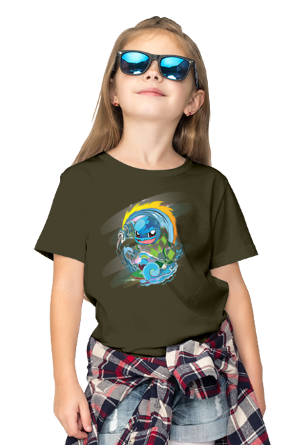 Children's t-shirt with prints Pokemon Squirtle. Anime, games, nintendo, pokemon, pokemon go, squirtle. 2070702