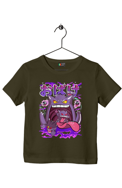 Children's t-shirt with prints Pokemon Gengar. Anime, fushigibana, games, gengar, nintendo, pokemon, pokemon go. 2070702