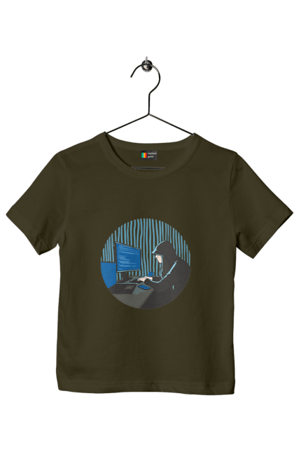 Футболка дитяча з принтом "Хакер". Бінарний, гік, програміст, хакер. 2070702