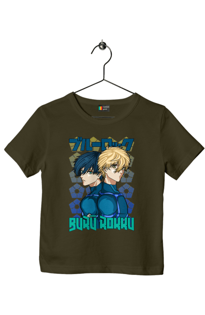 Children's t-shirt with prints Blue Lock. Anime, blue lock, blue prison, manga, sport, sports anime. 2070702