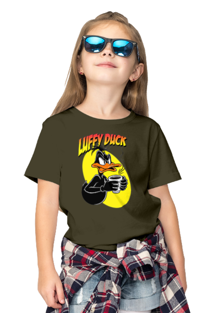 Children's t-shirt with prints Daffy Duck. Cartoon, character, daffy duck, duck, looney tunes, merrie melodies, warner brothers. 2070702