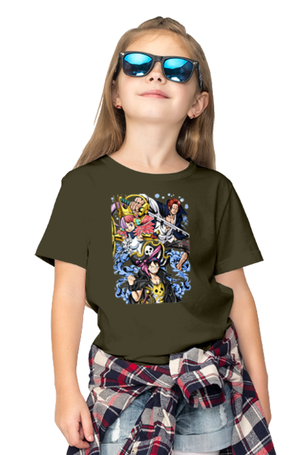 Children's t-shirt with prints One Piece Luffy. Anime, luffy, manga, monkey de luffy, one piece, pirates. 2070702