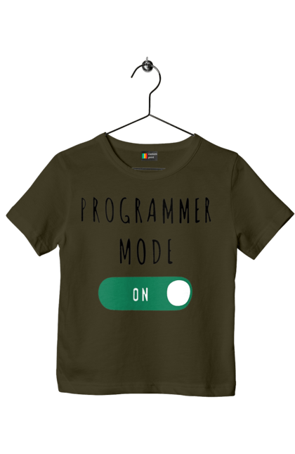 Футболка детская с принтом Режим программиста. Айти, айтишник, для айтишника, для программиста, подарок айтишнику, подарок программисту, программист, разработчик, режим программиста. 2070702