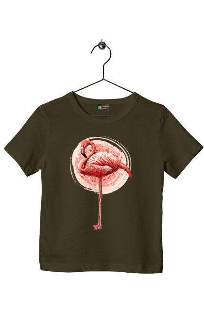 Футболка дитяча з принтом "Фламінго Арт". Рожеве фламінго, тварина, фламінго. 2070702