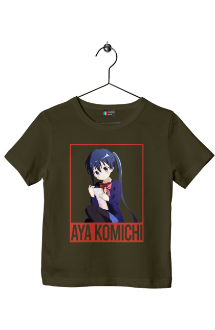 Children's t-shirt with prints Kiniro Mosaic Aya Komichi. Anime, aya komichi, gold mosaic, kiniro mosaic, kinmoza, manga. 2070702