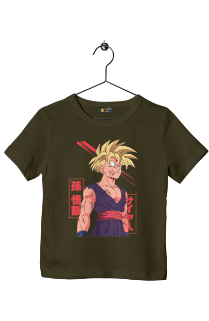 Children's t-shirt with prints Dragon Ball Gohan. Anime, dragon ball, gohan, goku, manga, tv series, vegeta. 2070702