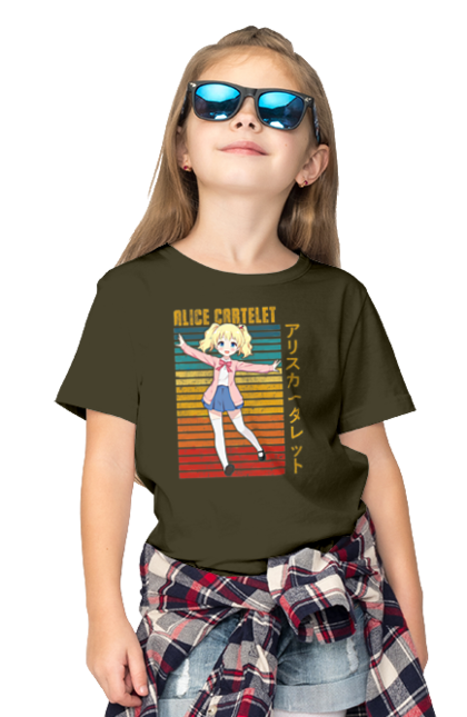 Children's t-shirt with prints Kiniro Mosaic Alice Cartelet. Alice, alice cartelet, anime, gold mosaic, kiniro mosaic, kinmoza, manga. 2070702