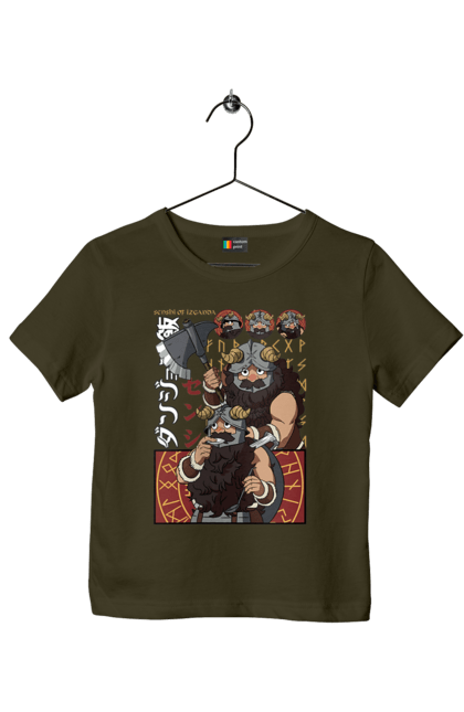 Children's t-shirt with prints Danjon Meshi Senshi. Anime, danjon meshi, dungeon, dwarf, manga, senshi. 2070702