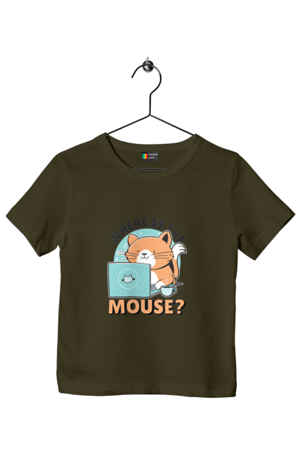 Футболка дитяча з принтом "Де миша?". Angular, c, css, html, it, javascript, jquery, php, python, react, svelt, vue, айтишник, айті, гумор, код, кодувати, прогер, програміст, програмісти, ти ж, ти ж програміст, тиж програміст. 2070702