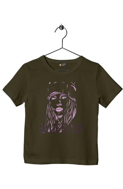 Футболка дитяча з принтом "Billie eilish4". Айліш біллі, біллі айліш, біллі айліш дизайн, біллі айліш футболка, графіка, крута, фан арт, фанат, футболка біллі айліш. 2070702