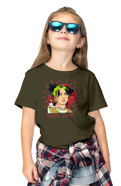 Children's t-shirt with prints Billie Eilish. Billie eilish, billie eilish logo, billie eilish print, singer billie eilish. 2070702