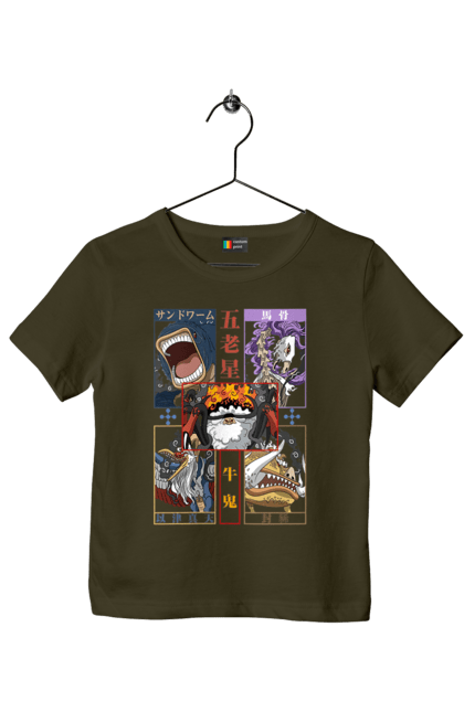 Children's t-shirt with prints One Piece Gorosei. Adventures, anime, fantasy, five elders, gorosei, light novel, manga, one piece, tv series. 2070702