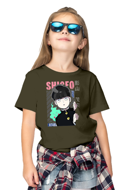 Children's t-shirt with prints Mob Psycho 100. Anime, manga, mob, mob psycho 100, shigeo kageyama. 2070702