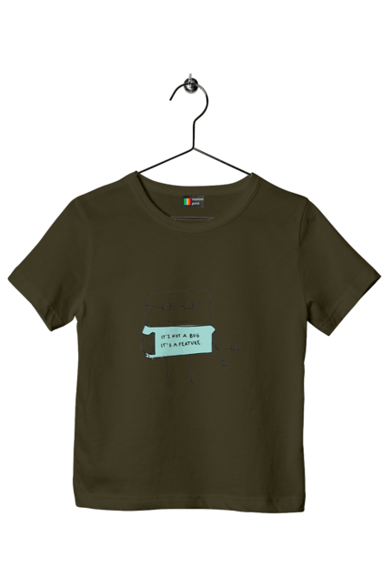 Футболка дитяча з принтом "Це не баг це фіча". Angular, c, css, html, it, javascript, jquery, php, python, react, svelt, vue, айтишник, айті, гумор, код, кодувати, прогер, програміст, програмісти, ти ж, ти ж програміст, тиж програміст. 2070702