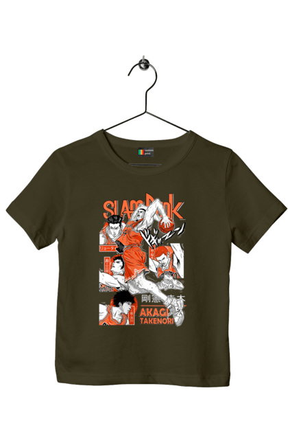 Children's t-shirt with prints Slam Dunk Takenori Akagi. Anime, basketball, comedy, manga, school, shonen, slam dunk, sports anime, takenori akagi. 2070702