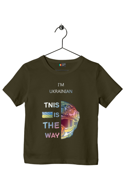 Футболка дитяча з принтом "Я українець це шлях колорфул". Зсу, мандалоріан, символ україни зсу, солдат зсу, україна, українець це шлях, це шлях, я українець. 2070702