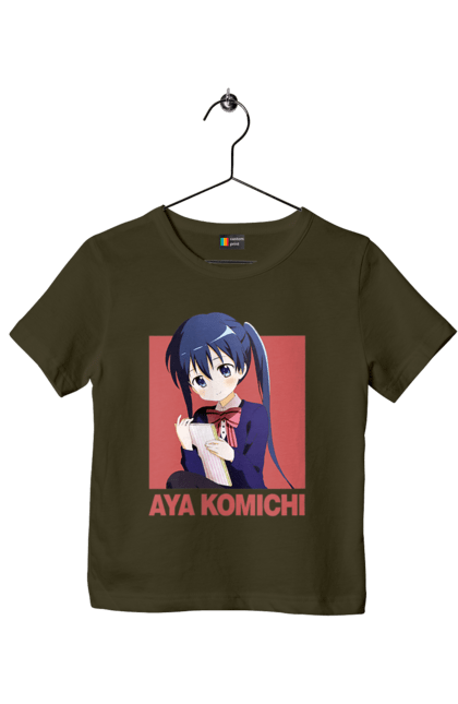 Children's t-shirt with prints Kiniro Mosaic Aya Komichi. Anime, aya komichi, gold mosaic, kiniro mosaic, kinmoza, manga. 2070702