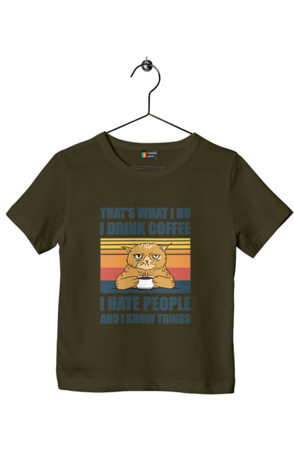 Футболка дитяча з принтом "Невдоволений кіт". Angular, c, css, html, it, javascript, jquery, php, python, react, svelt, vue, айтишник, айті, гумор, код, кодувати, прогер, програміст, програмісти, ти ж, ти ж програміст, тиж програміст. 2070702