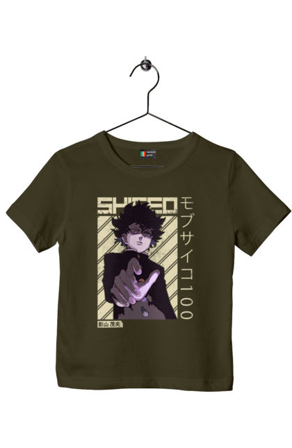 Children's t-shirt with prints Mob Psycho 100. Anime, manga, mob, mob psycho 100, shigeo kageyama. 2070702